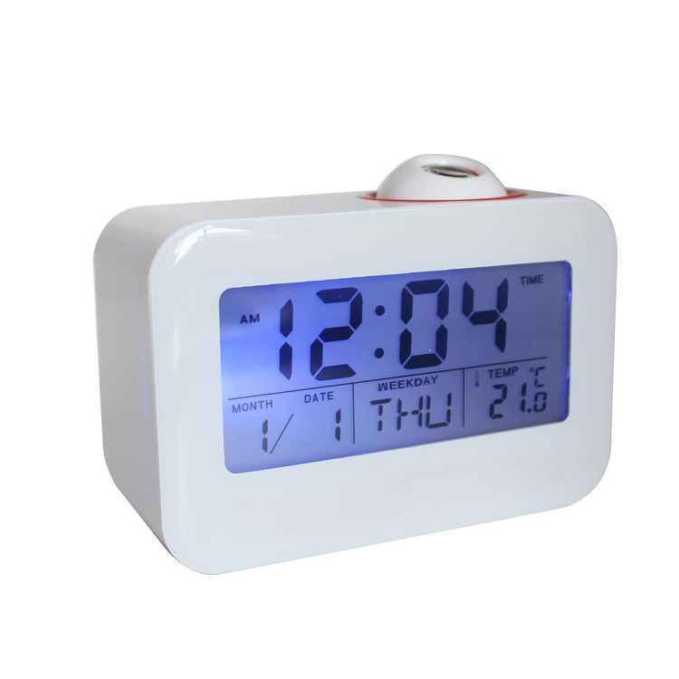 Creative new blue LED backlight perpetual calendar electronic alarm clock luminous projection digital clock band temperature