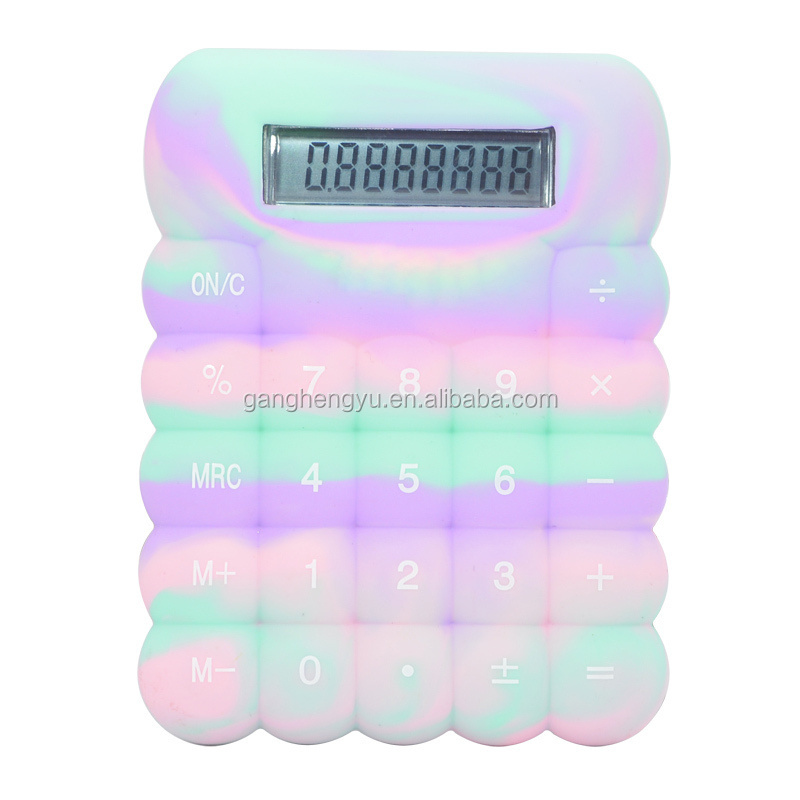 Lovely Kid's Promotional Gift Pocket Colorful Inflatable Silicone Calculator