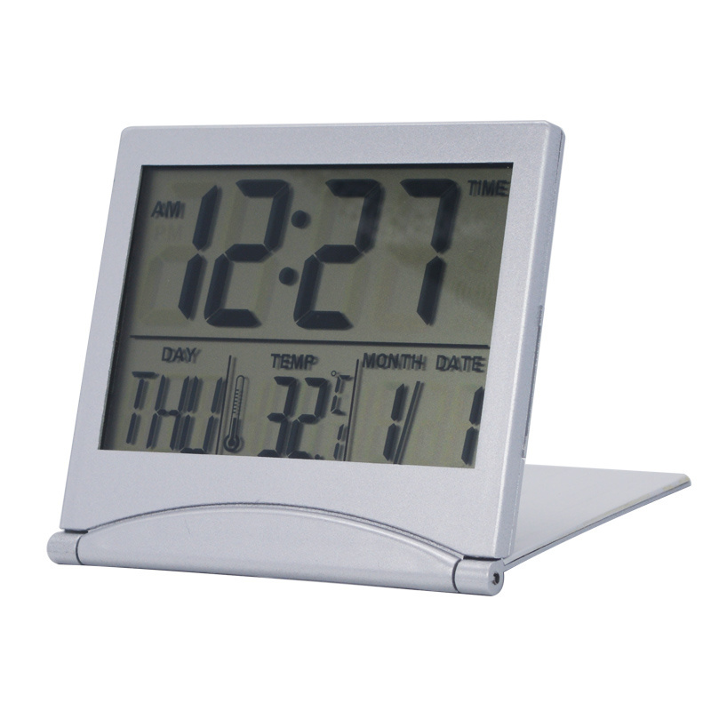 Home Office Bedroom Large LCD Digital Table Flip Cover Battery Operated Electronic Calendar Clock