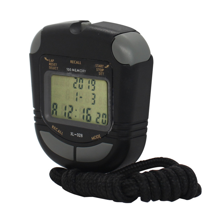 Portable Handheld Multifunctional Professional Digital Metronome 3 Rows Display 100 Laps Memory Sports Stopwatch