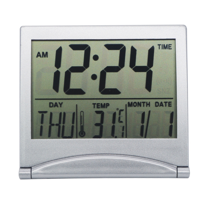 Home Office Bedroom Large LCD Digital Table Flip Cover Battery Operated Electronic Calendar Clock