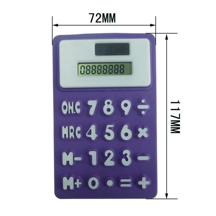 Pocket Promotional Gift Electronic Silicone Folding 8-digit Solar Calculator