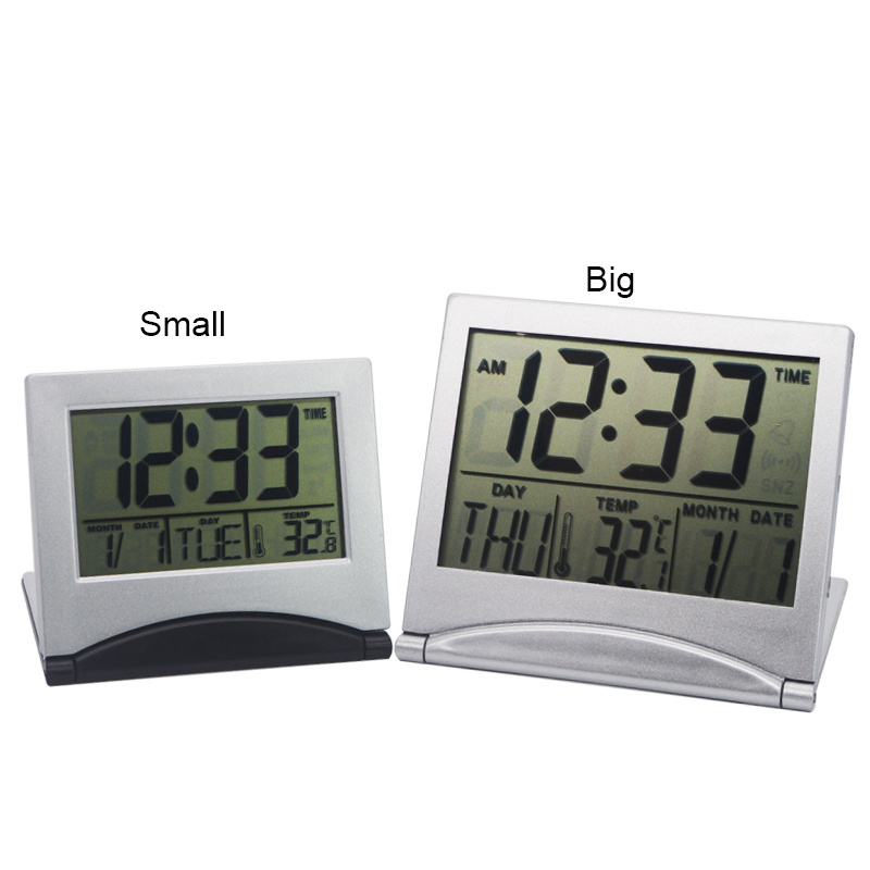 Home Office Bedroom Large LCD Digital Table Flip Cover Battery Operated Electronic Calendar Clock