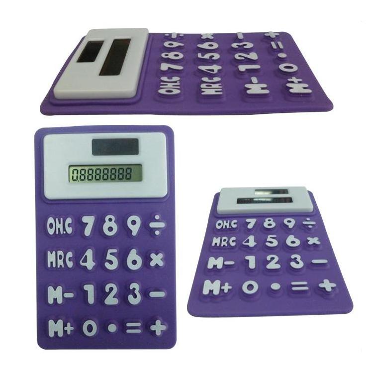 Pocket Promotional Gift Electronic Silicone Folding 8-digit Solar Calculator