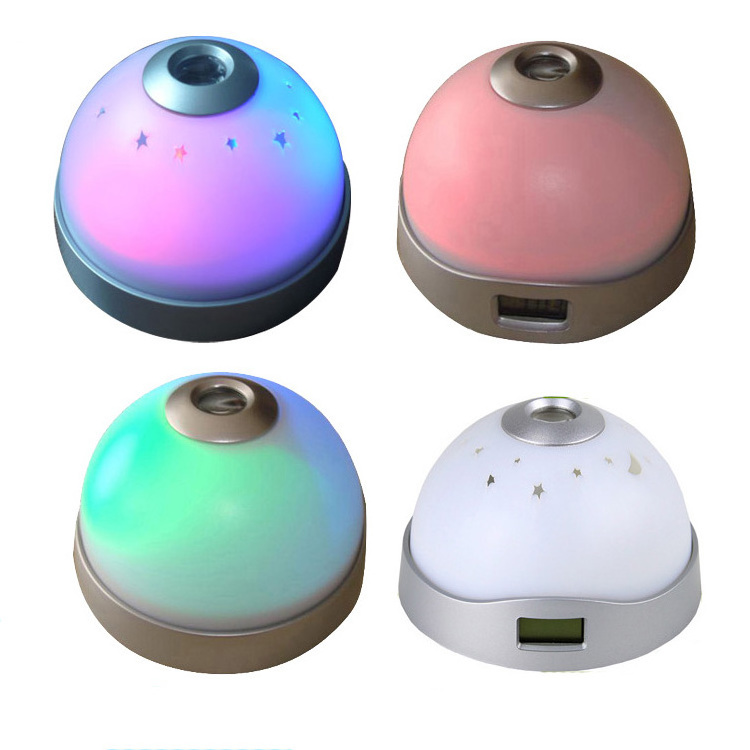 Glowing led color change digital alarm clock with projector