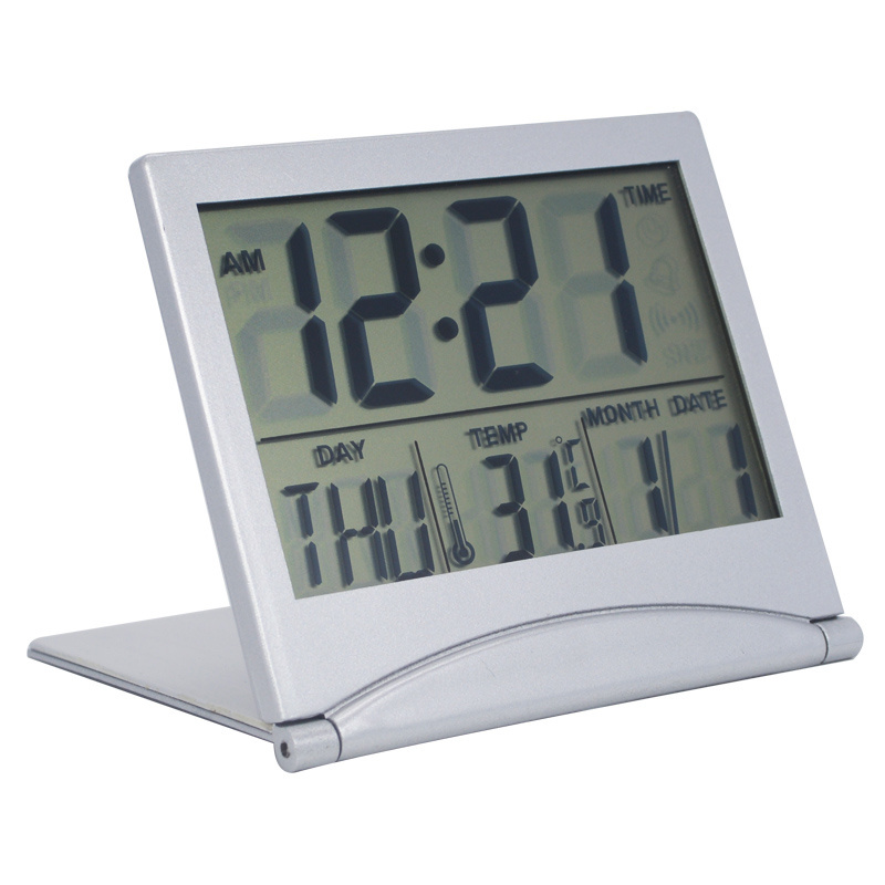 Home Office Bedroom Large LCD Digital Table Flip Cover Battery Operated Electronic Calendar Clock