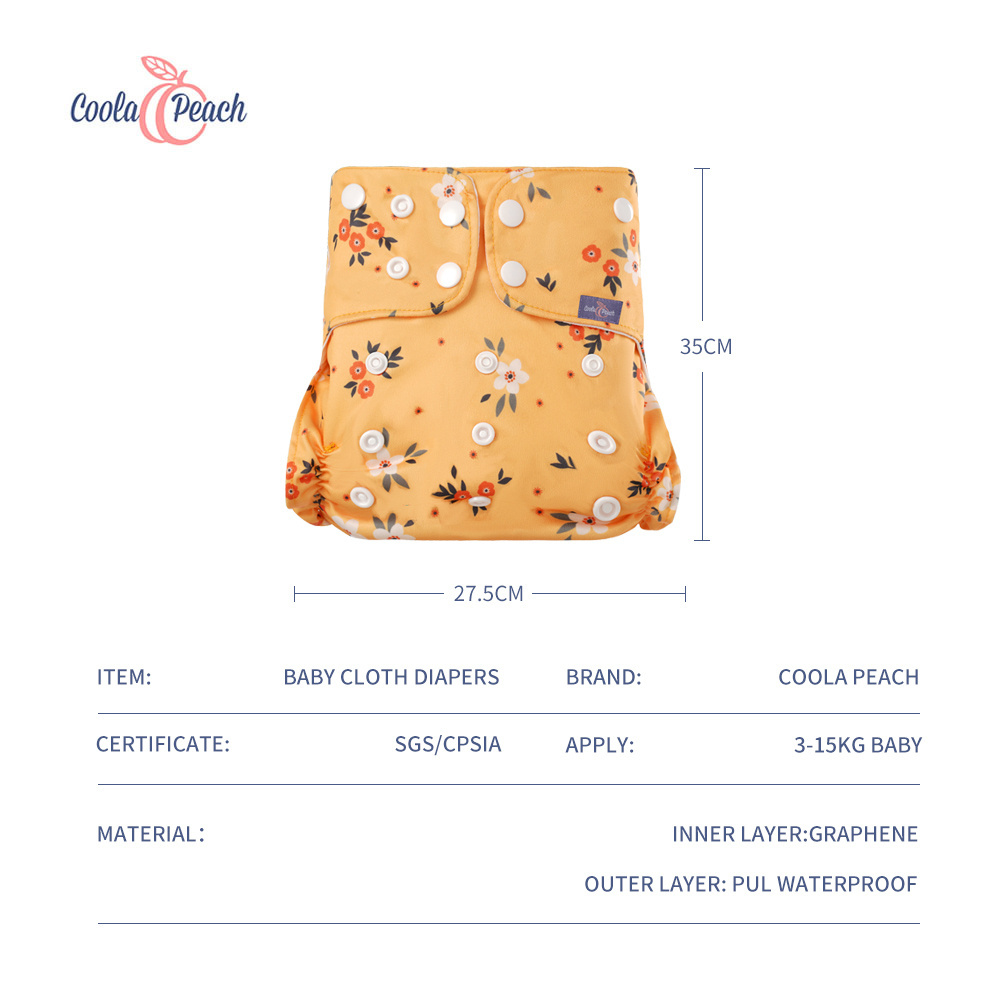 Coola Peach Cloth Diaper  washable and reusable  Baby  Cover Nappies