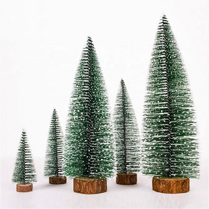 Mini Christmas tree pine needle flocking Christmas tree with white cedar desktop small Christmas tree desktop ornaments