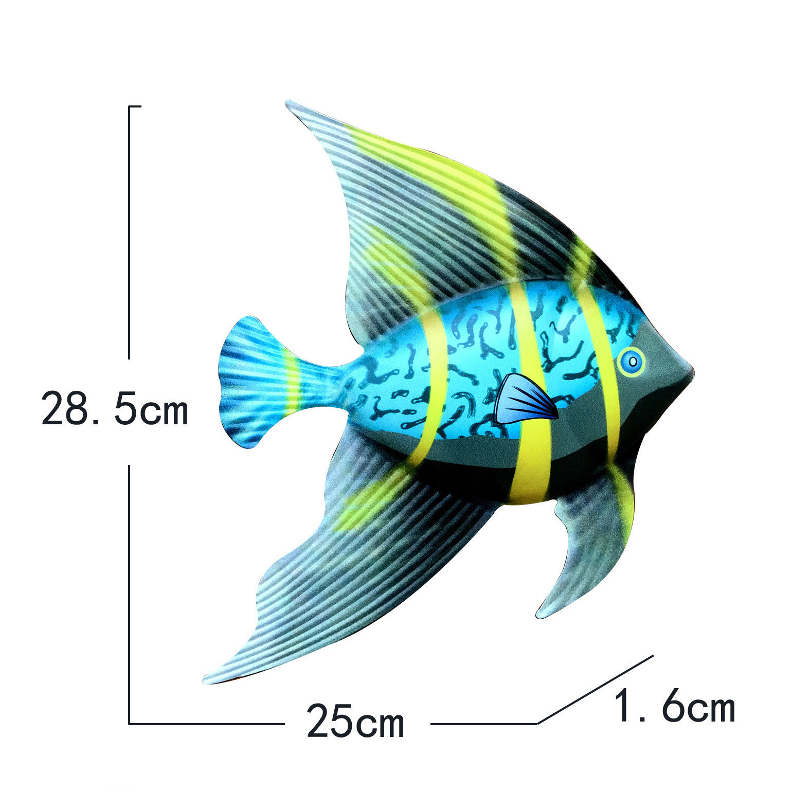 Amazon Iron art 3D Fish Wall Decoration Outdoor Garden Courtyard Grassland decoration Metal Fish Wall Hanging