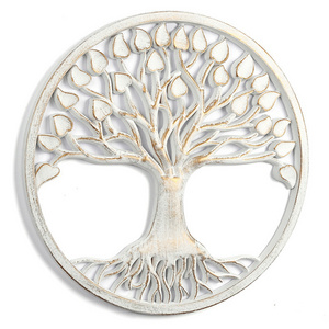 Wood Wall Decoration Wooden Wall Hanging Middle East Vintage White Life Tree Wall Decoration