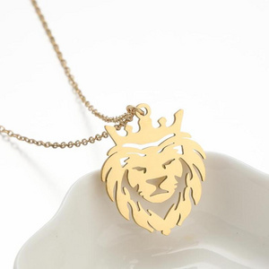 New Fashion Crown Lion Pendant Women's Necklace Personalized Simple Fashion Jewelry Accessories