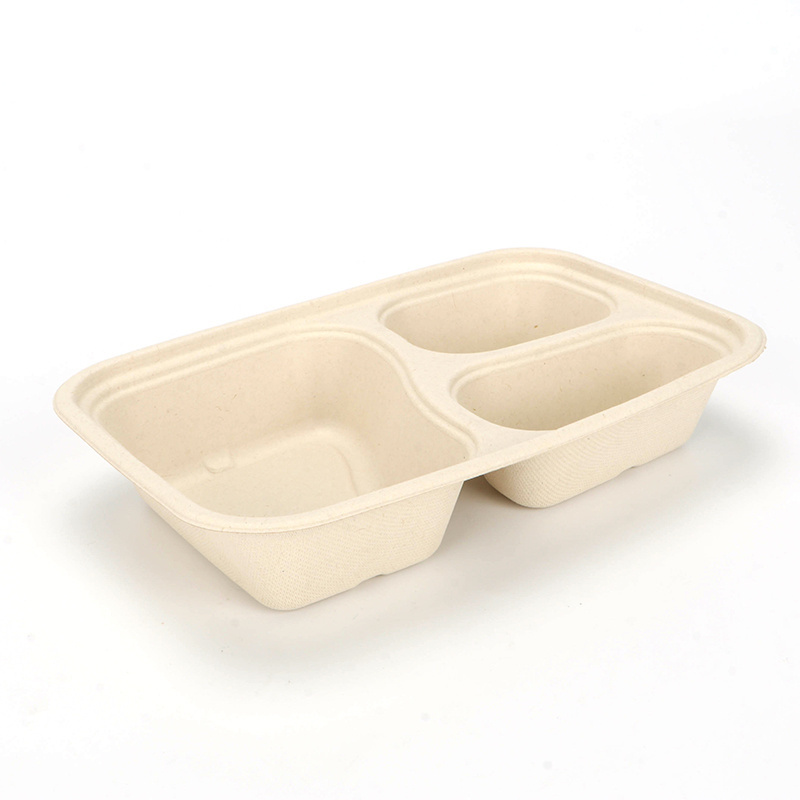 High Quality Sugarcane Bagasse Tableware Takeaway Disposable Cake Plates Eco Friendly Lunch Food Container Bowls with Lids