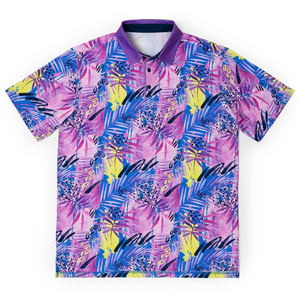 Custom Reliable Quality Sublimation Prints Short Sleeve Golf Shirts Polyester Spandex Polo Shirts Functional Sportswear Golf