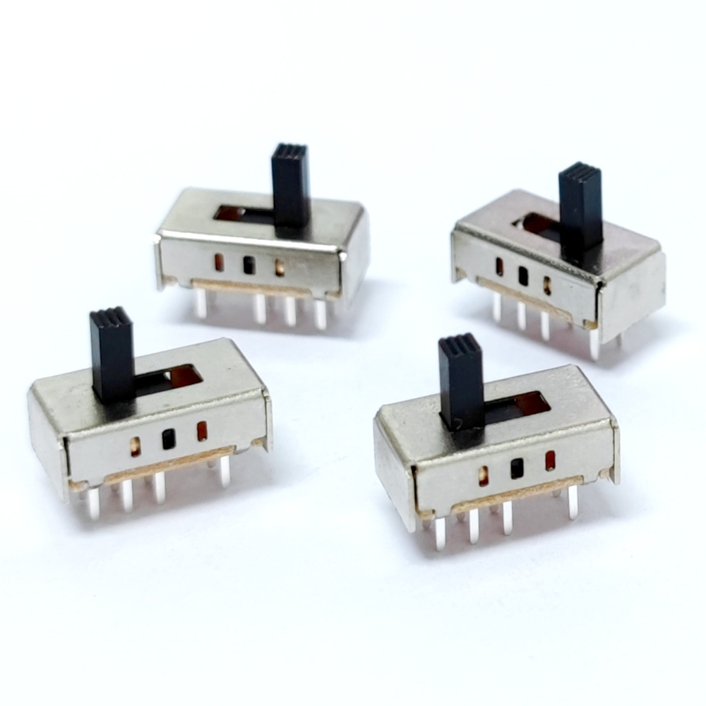 3 way slide switch 8 pin straight hole 2p3t 3 position slide switch