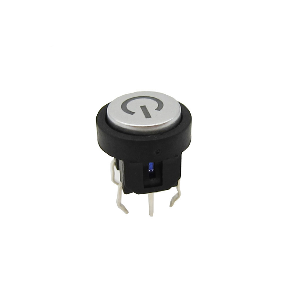 10mm led switch spst pcb mount push button switch rubber boot push button switch