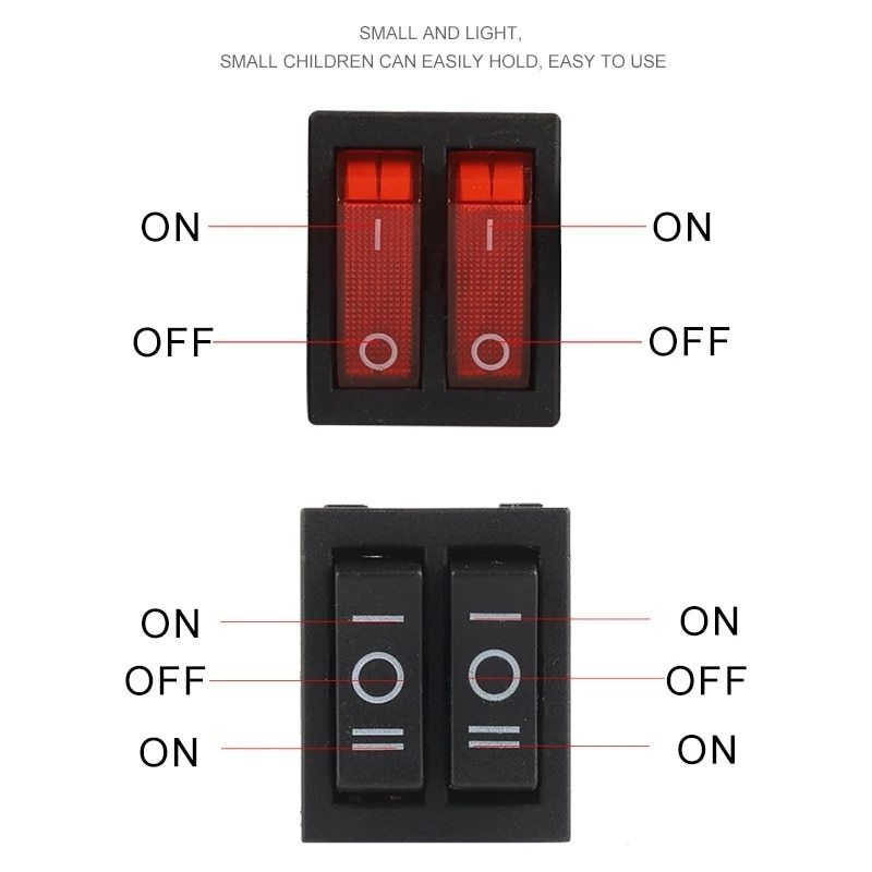 ON-OFF ON-OFF-ON rocker switch 6 pin 2 position paddle kcd4 rocker switch