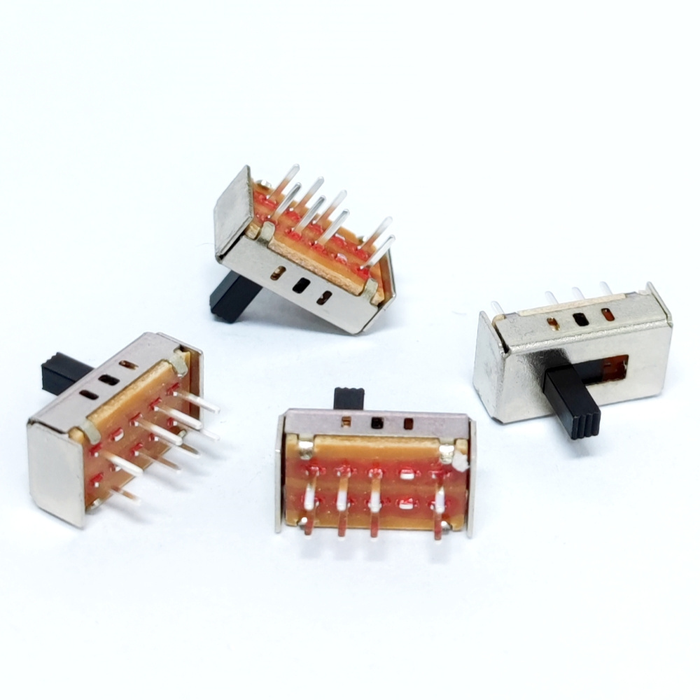 3 way slide switch 8 pin straight hole 2p3t 3 position slide switch