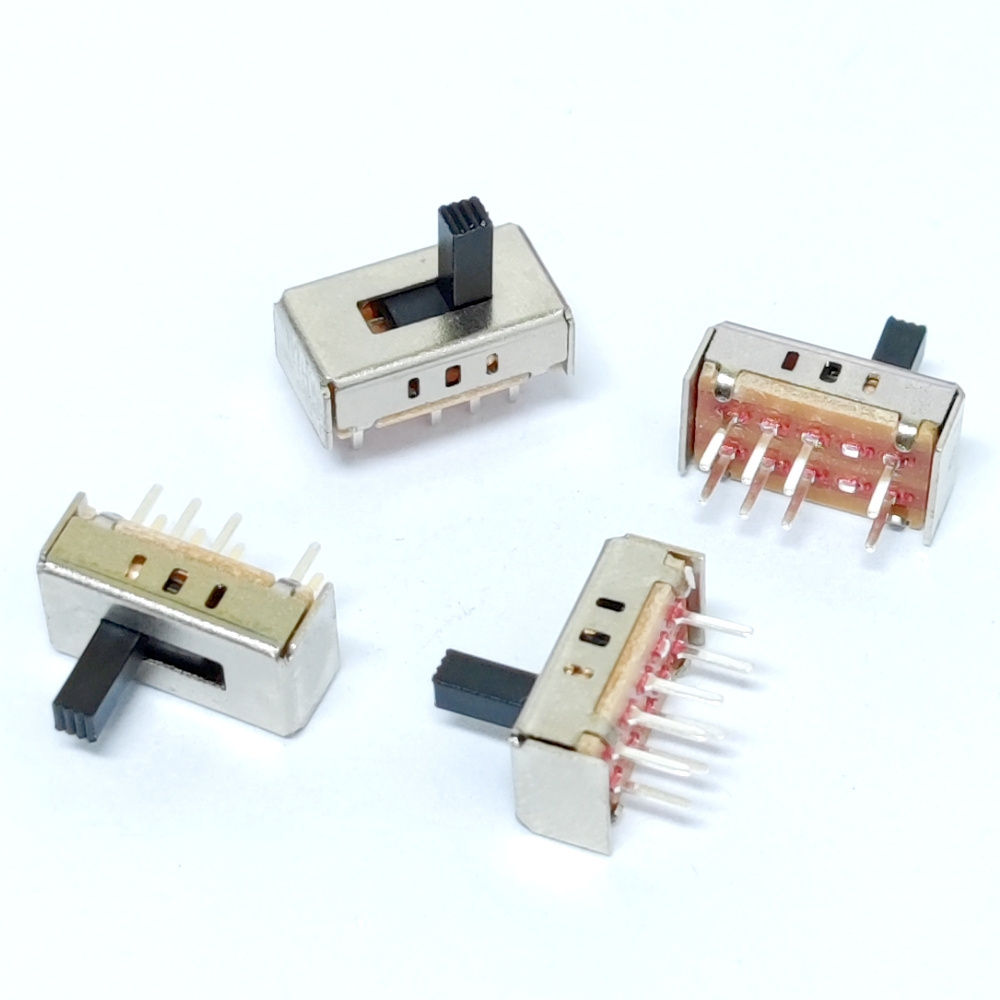 3 way slide switch 8 pin straight hole 2p3t 3 position slide switch