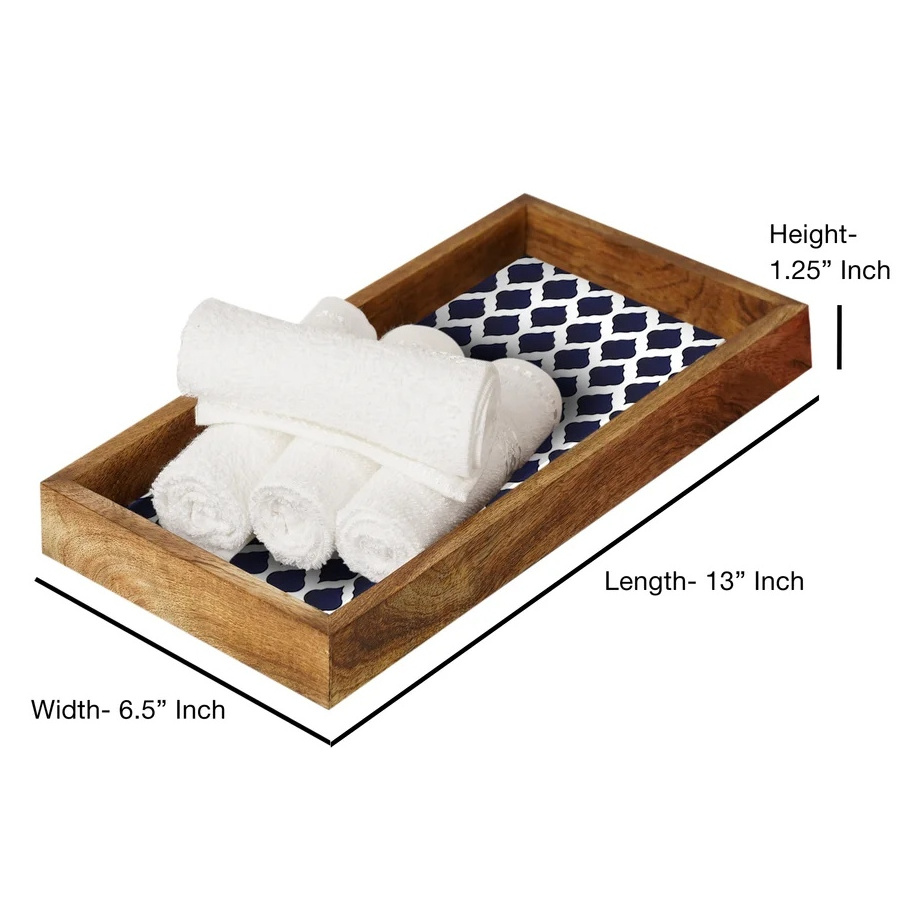 Wholesale Wood Serving Tray With Enamel Printed Sticker Storage Decorative Tray At Cheap Price