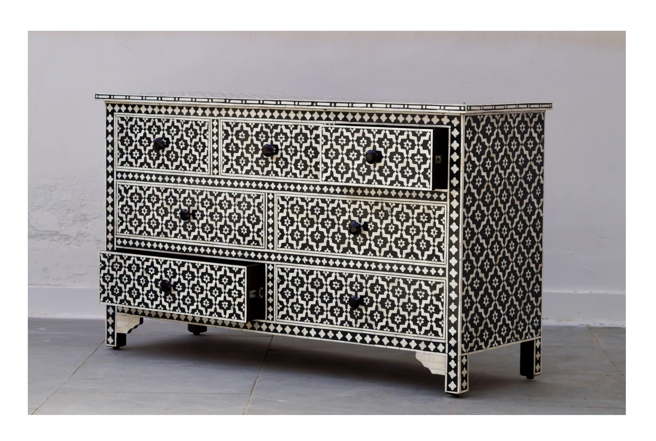 Mother of Pearl Inlay Antique Design Chest Cabinet 7 Drawer Living Room Furniture Storage Cabinet Dresser At Cheap Price