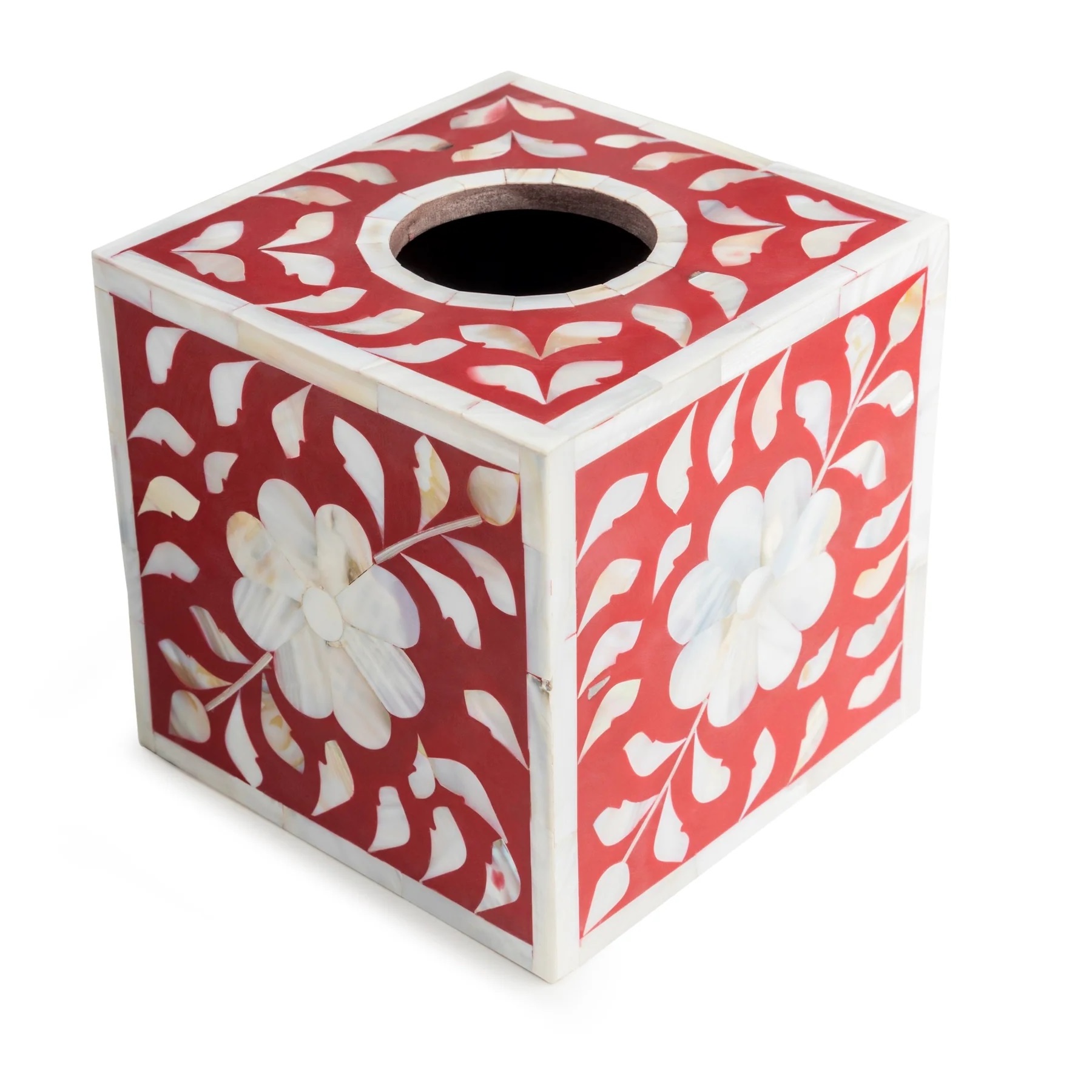 Best Selling Floral Design Mother of Pearl Inlay Tissue Box Holder Best Quality & Good Color Tissue Box Holder