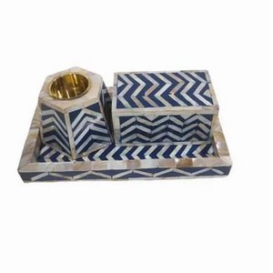 Mother of Pear Inlay Mubkhar Bakhoor Burner Incense Bone Inlay Burner Set With Tray Box At Cheap Price