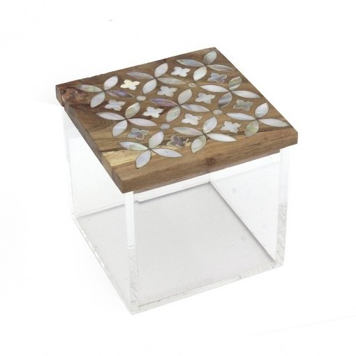 Latest Wooden Serving Tray With Acrylic Dry Fruits Jar Mother of Pearl Inlay Jar Lid At Cheap Price