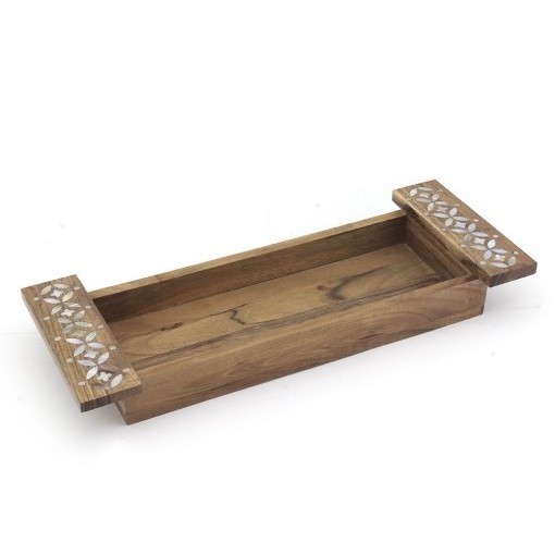 Latest Wooden Serving Tray With Acrylic Dry Fruits Jar Mother of Pearl Inlay Jar Lid At Cheap Price