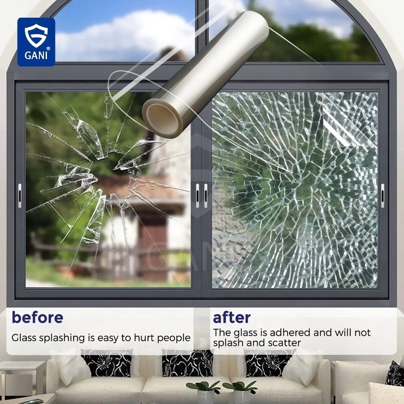 Safety 2Mil 4mil 8mil 12mil 24mil Anti Explosion Proof Window Film for Building Glass