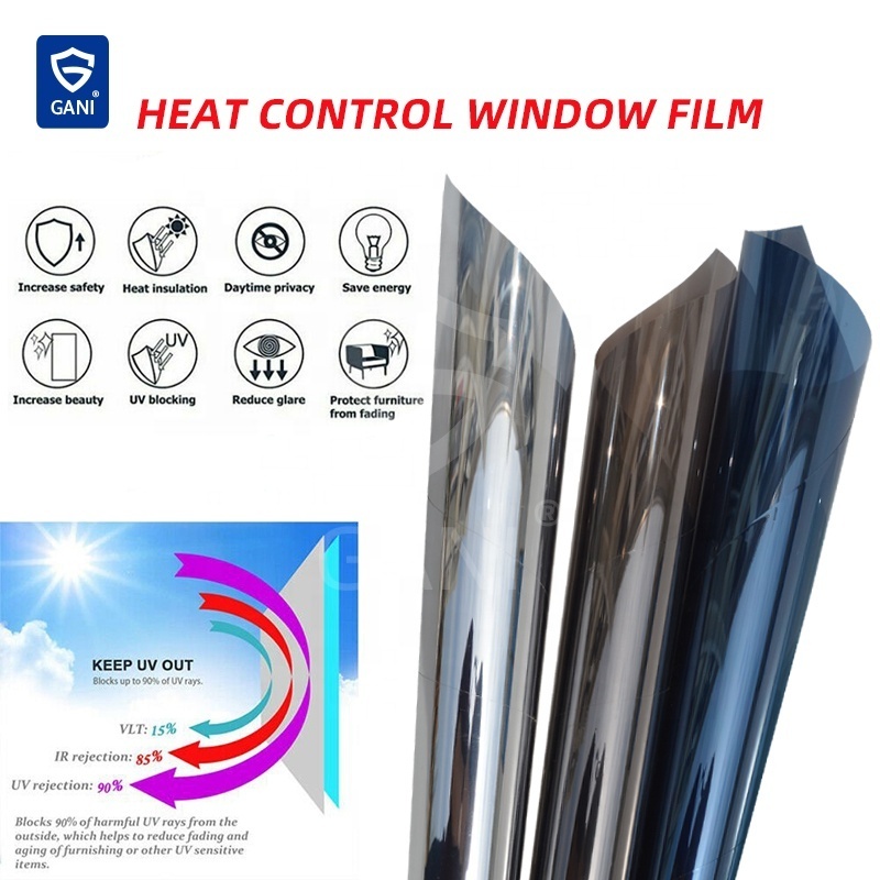 Cooling Film One Way Mirror Silver Window Tint Film for Home Building