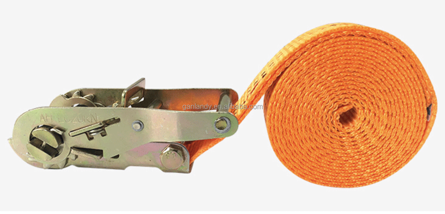 Hot Selling Polyester Load Restraint Retractable Rachet Strap Ratchet Tie Down Strap