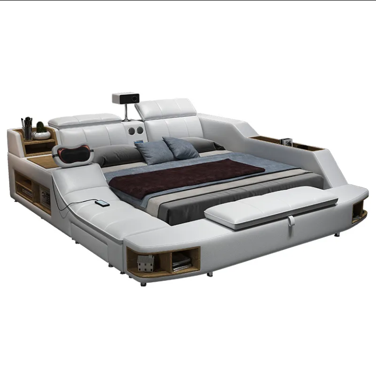 multifunction bed smart king size bed bedroom furniture massage with projection smart bed