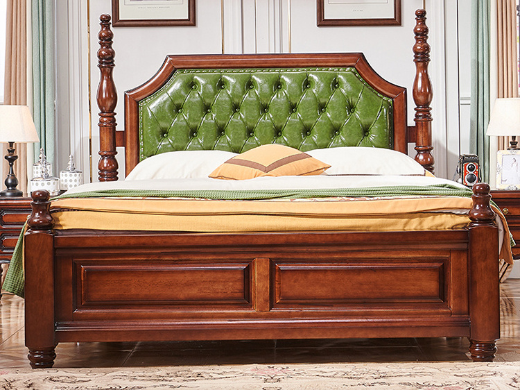 Bedroom Furniture Delicate Modern Style Master Bedroom Double Carved  Bed Solid Wood Height Box Bed