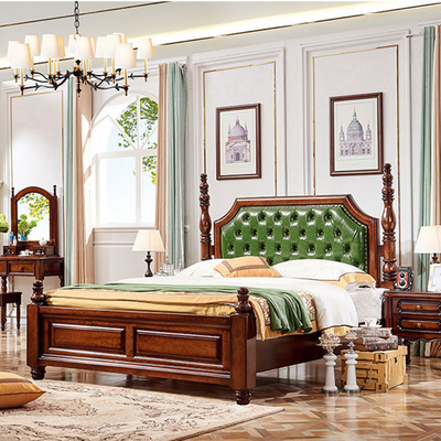 Bedroom Furniture Delicate Modern Style Master Bedroom Double Carved  Bed Solid Wood Height Box Bed