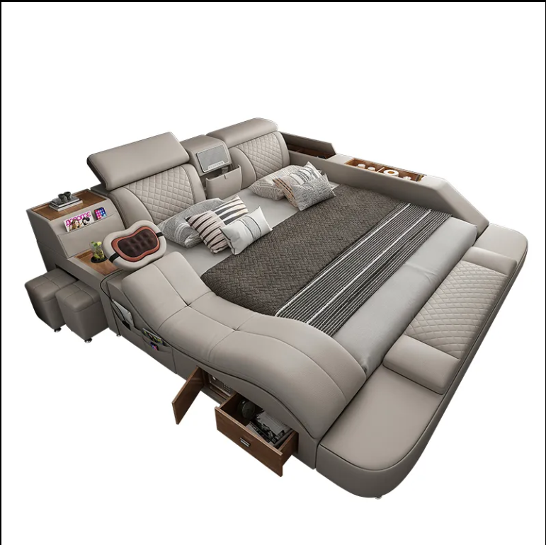 Tatami bed massage smart king size bed bedroom furniture with projector multifunctional smart beds