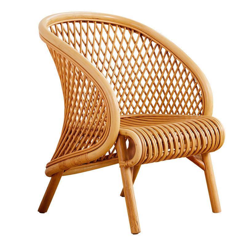 Hotel Home Living Room Garden Cane Armchair Natural Leisure Rattan Wicker Lounge Sofa Chair