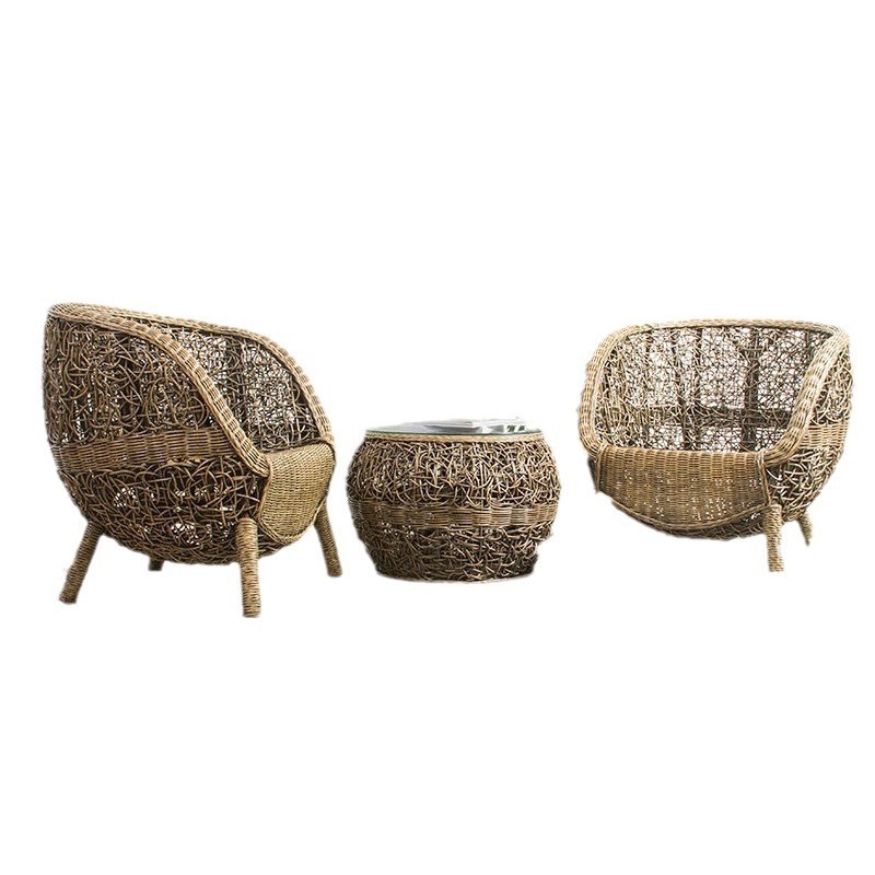 Natural Rattan Ball Lounge Egg Chair Wicker Indoor Indonesia Furniture Products