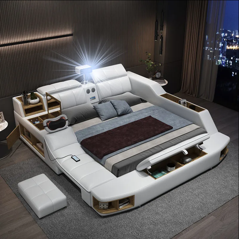 multifunction bed smart king size bed bedroom furniture massage with projection smart bed