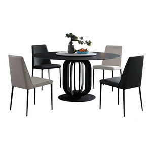 Round marble top dinning table Chinese dining table metal furniture sets round marble top dinning table