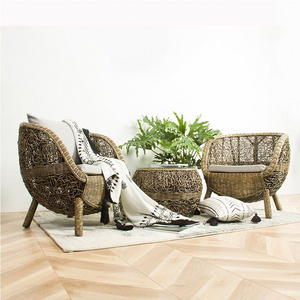 Natural Rattan Ball Lounge Egg Chair Wicker Indoor Indonesia Furniture Products