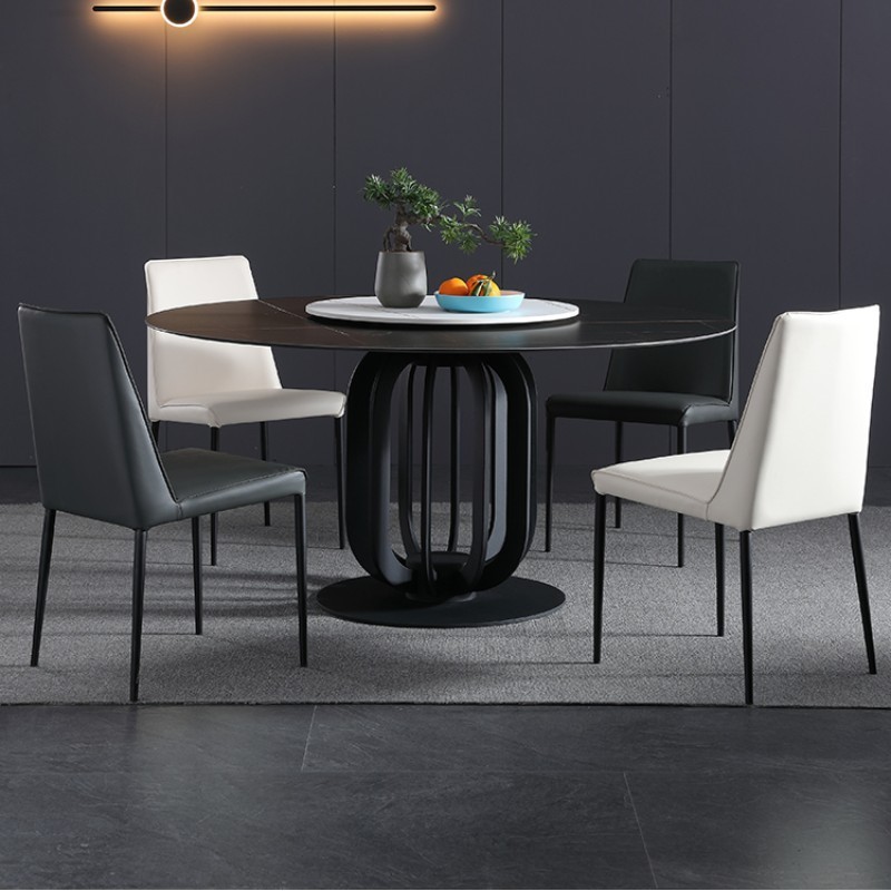 Round marble top dinning table Chinese dining table metal furniture sets round marble top dinning table