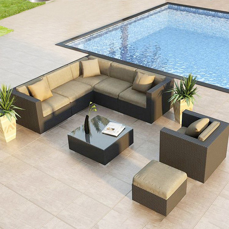 Outdoor Cube Rattan Garden Furniture Set Patio Sectional Furniture Set rattan furniture