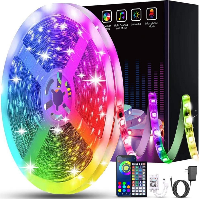 USB Color Changing Music Light 5M 10M 20M SMD 5050 RGB Waterproof Bluetooth intelligent APP 44 LED Smart Strip Lights