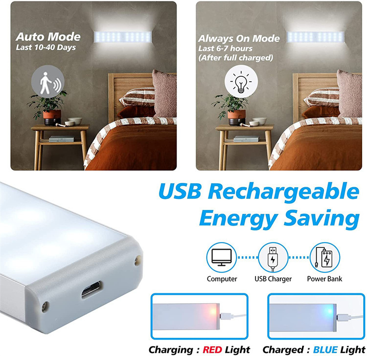 Custom Logo USB Charging Station LED Closet Light LED Dimmer Motion Sensor Under Cabinet Light