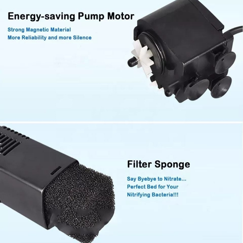 Multi-function SOBO Fish Tank Filter 3 In 1 Aquarium Internal Filter Submersible Power Sponge Filter Aquarium Accessories