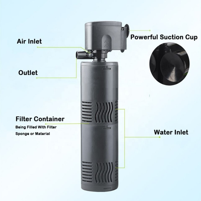 Multi-function SOBO Fish Tank Filter 3 In 1 Aquarium Internal Filter Submersible Power Sponge Filter Aquarium Accessories