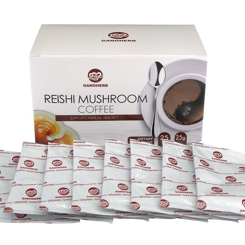 Suger Free 100% Organic Certificated Black Coffee Ganoderma Lucidum Reishi Mushroom Lingzhi Ling Zhi Powder Instant Coffees