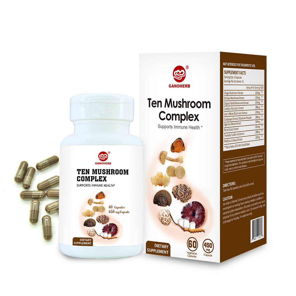 Factory Wholesale Price Chinese Multi Mixed Mushroom Medicine Reishi Ganoderma Lucidum Spore Powder Capsule Manufacturer