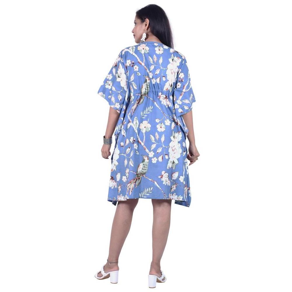 Hand Block Printed Cotton Kaftan Floral Print Beautiful Cotton Kaftan Dress Night Wear Women's Beach Wear Dress at Factory Price