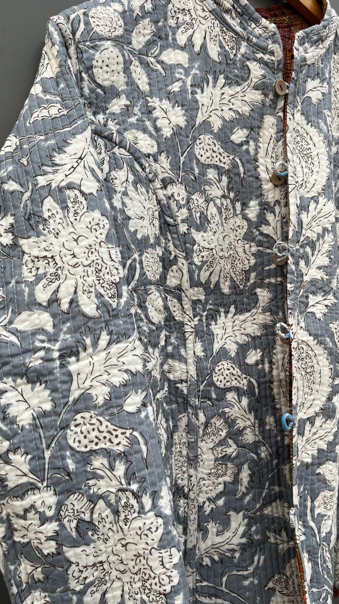 Indo Western Style Kantha Quilt Jacket Ethnic Wear Banjara Style Reversible Kantha Jackets and Short Coats For Sale at Bulk Rate